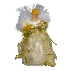 Fiber Optic Ivory And Gold Color-Changing LED Angel Tree Topper -Courtyard Home Furnishings Store 3d67114bda77fd5b307d7d79f83f22ae