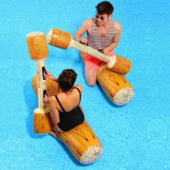 Swimline Log Flume Joust Action Pool Inflatable Set -Courtyard Home Furnishings Store 404648 2