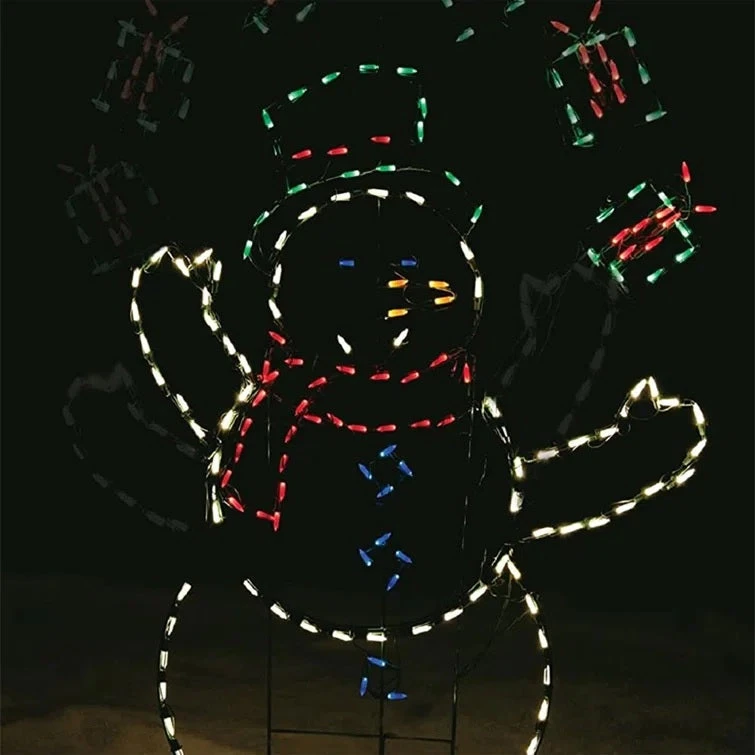60" Juggling Snowman Animotion Outdoor LED Yard Decoration 4 60" Juggling Snowman Animotion Outdoor LED Yard Decoration - Image 4