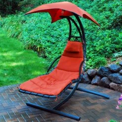 Orange Cloud 9 Hanging Chaise Lounger