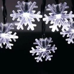Set Of 25 Pure White LED Snowflake M5 Christmas Lights