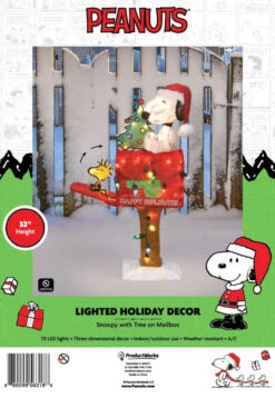 3D Peanuts® Snoopy And Woodstock On Mailbox LED Christmas Yard Art Decoration 11 3D Peanuts® Snoopy And Woodstock On Mailbox LED Christmas Yard Art Decoration -Courtyard Home Furnishings Store 56318 pkg
