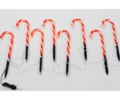 Set Of 10 Candy Cane Lawn Stakes -Courtyard Home Furnishings Store 590198 2