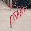 Set Of 10 Candy Cane Lawn Stakes