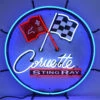 Neonetics GM Corvette C2 Stingray Round Neon Sign With Backing
