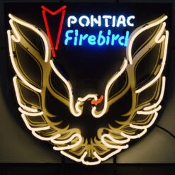 Neonetics GM Pontiac Firebird Gold Neon Sign With Backing
