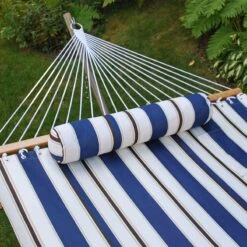 Single Fabric Hammock With Stand And Pillow 10 Single Fabric Hammock With Stand And Pillow -Courtyard Home Furnishings Store 6290W98SPB Alt3