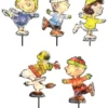 26" Peanuts Skating Christmas Pathway Markers (Set Of 5)