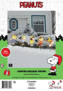 26" Peanuts Skating Christmas Pathway Markers (Set Of 5) 5 26" Peanuts Skating Christmas Pathway Markers (Set Of 5) -Courtyard Home Furnishings Store 66326 pkg
