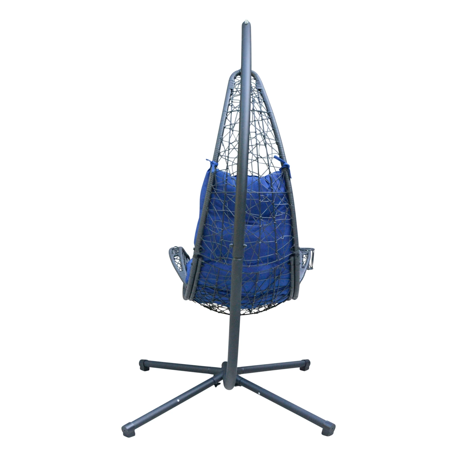 Hanging Cushioned Rattan Wicker Egg Chair And Stand 2 Hanging Cushioned Rattan Wicker Egg Chair And Stand - Image 2