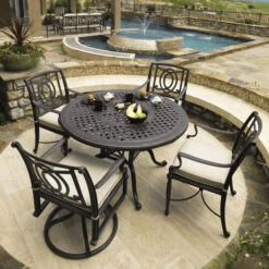 GES Bel Air Cast Aluminum Cushioned Patio Dining Sets