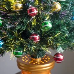 3' Fiber Optic Fireworks Artificial Christmas Tree With Glittered Ball Ornaments -Courtyard Home Furnishings Store 766012 3