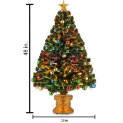 4' Fiber Optic Fireworks Artificial Christmas Tree With Glittered Ball Ornaments 15 4' Fiber Optic Fireworks Artificial Christmas Tree With Glittered Ball Ornaments -Courtyard Home Furnishings Store 766036 4