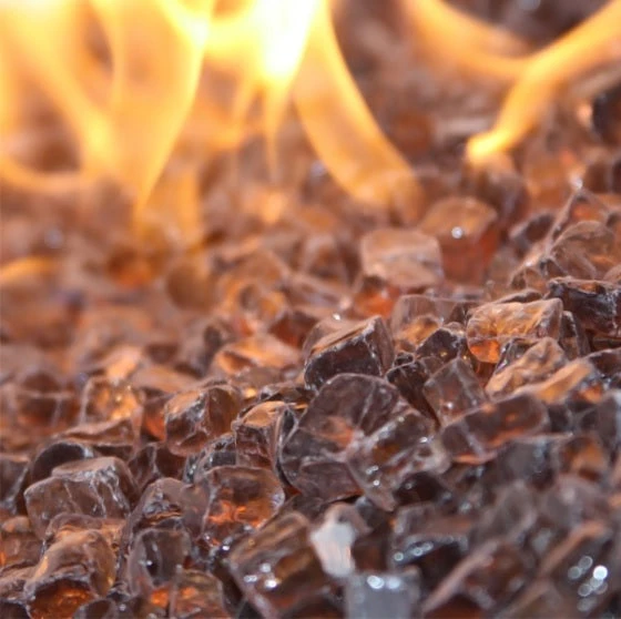 1/2" Copper Reflective Fire Pit / Fireplace Fire Glass 5 1/2" Copper Reflective Fire Pit / Fireplace Fire Glass - Image 5