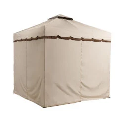 Privacy Curtains For 10' X 12' Rivel Soft Top Gazebo By Sojag