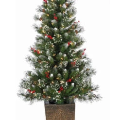 4' Windsor Glazier Pine Pre-Lit Potted Artificial Christmas Tree -Courtyard Home Furnishings Store 839792 2