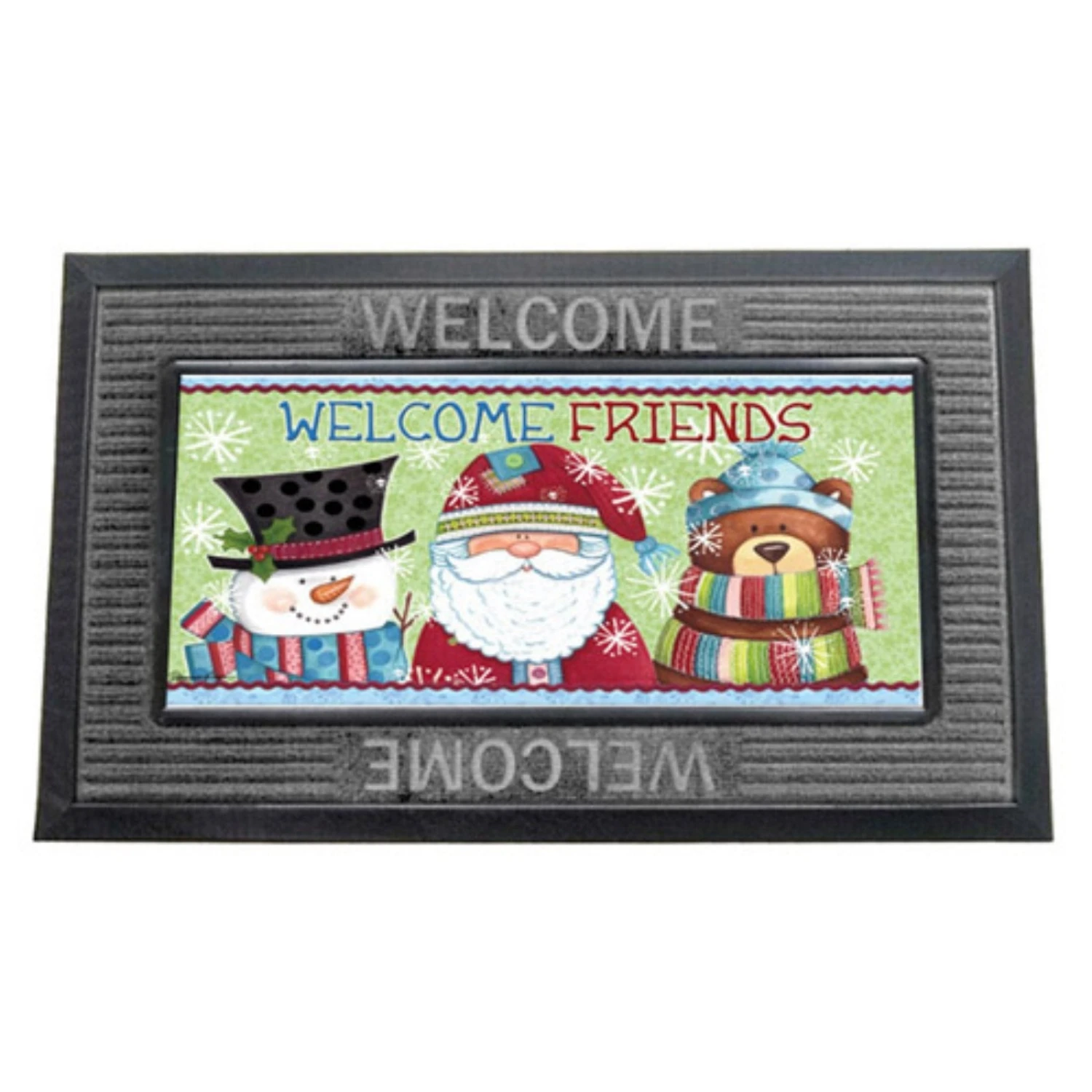Gray "Welcome" Sassafras Doormat Tray 3 Gray "Welcome" Sassafras Doormat Tray - Image 3