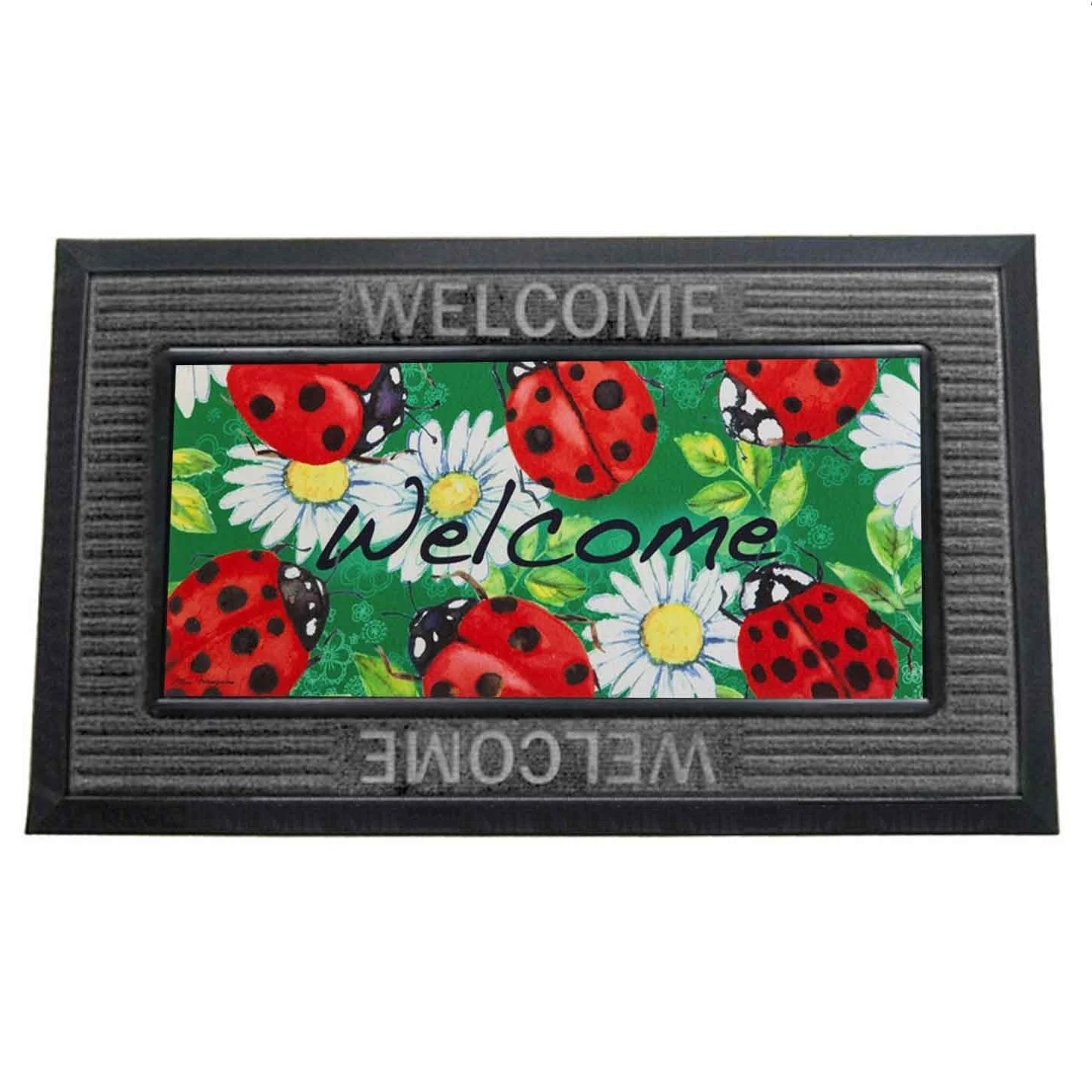 Gray "Welcome" Sassafras Doormat Tray 2 Gray "Welcome" Sassafras Doormat Tray - Image 2