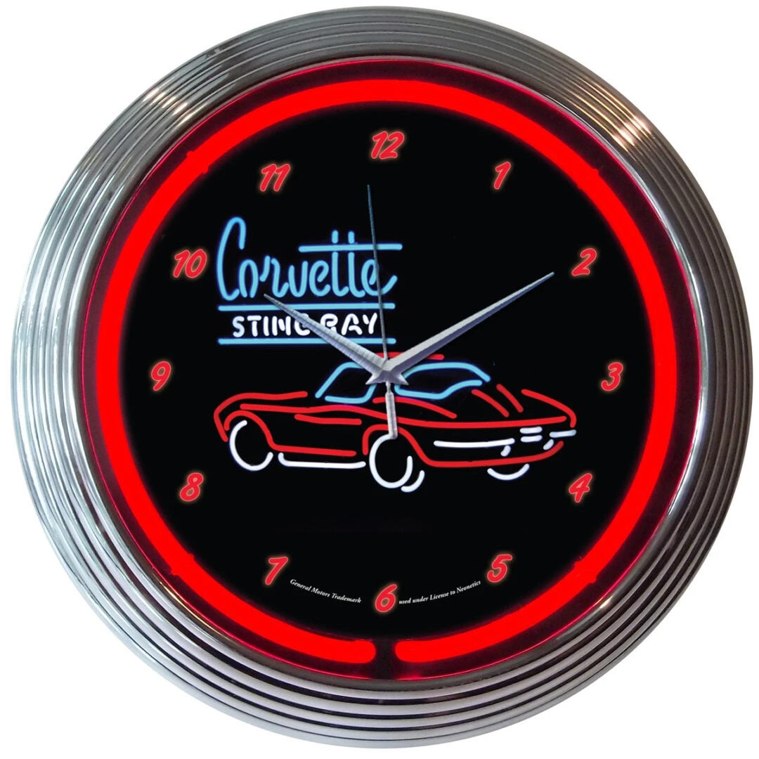 Neonetics Corvette Stingray Neon Clock 1 Neonetics Corvette Stingray Neon Clock