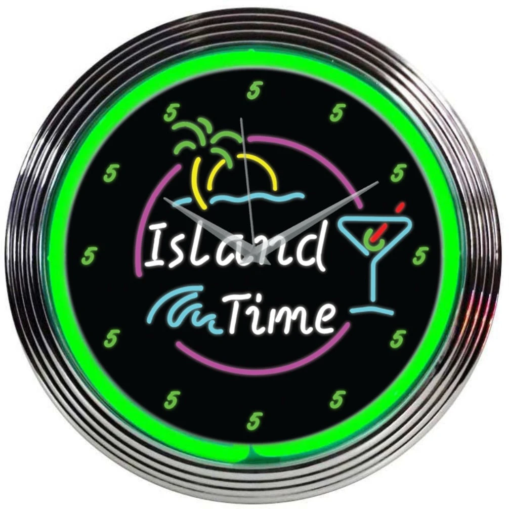 Neonetics Island Time Neon Clock 1 Neonetics Island Time Neon Clock