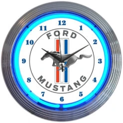 Neonetics Ford Mustang Blue Neon Clock