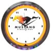 Ford Mustang Since 64 Orange Neon Clock