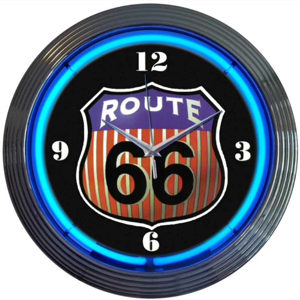 Neonetics Route 66 Round Neon Clock 1 Neonetics Route 66 Round Neon Clock