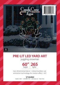 60" Juggling Snowman Animotion Outdoor LED Yard Decoration 11 60" Juggling Snowman Animotion Outdoor LED Yard Decoration -Courtyard Home Furnishings Store 90061 pkg