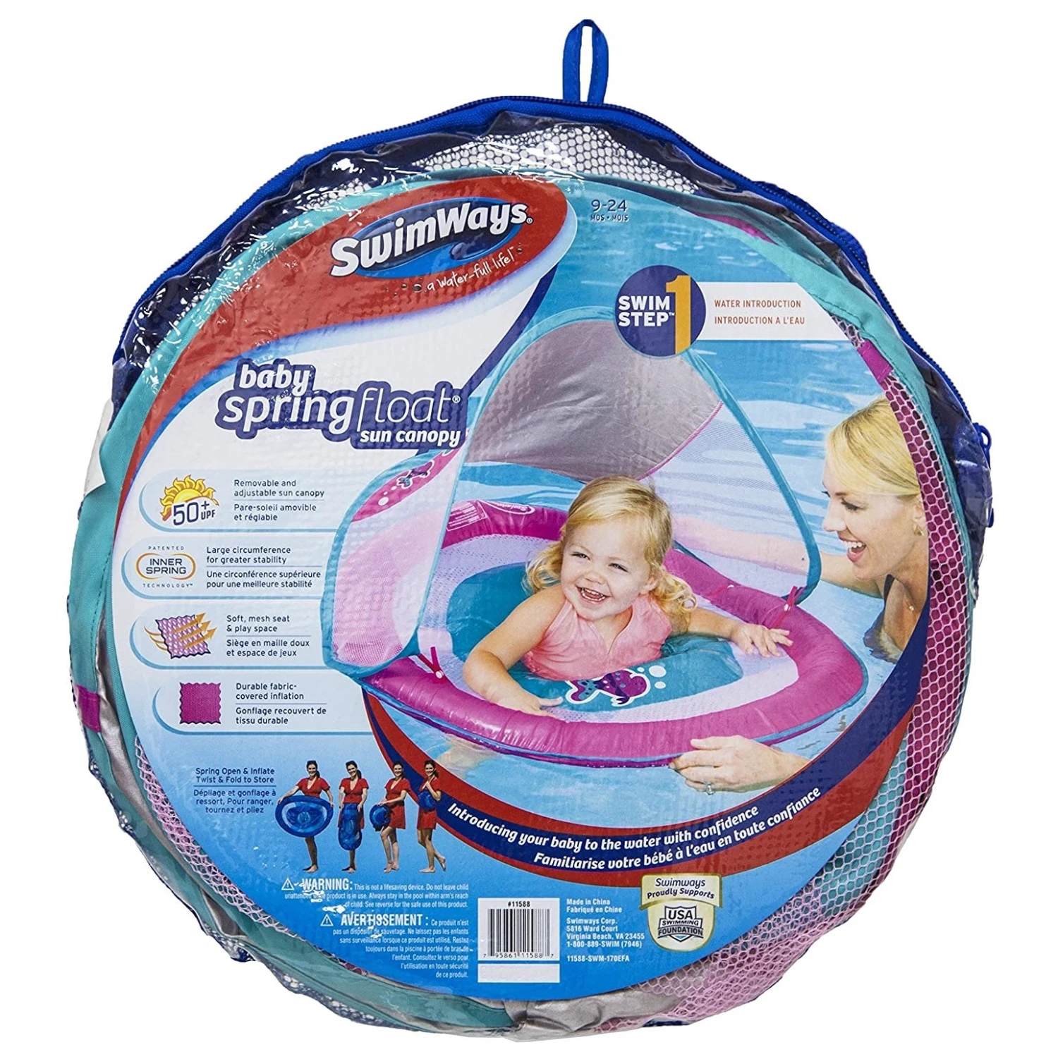 SwimWays Baby Spring Float With Sun Canopy 4 SwimWays Baby Spring Float With Sun Canopy - Image 4