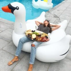 The Original Inflatable Swan Float By Swimline
