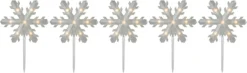 Set Of 5 Frosted Snowflake Christmas Pathway Markers -Courtyard Home Furnishings Store 970150 3