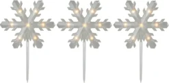 Set Of 5 Frosted Snowflake Christmas Pathway Markers -Courtyard Home Furnishings Store 970150 4