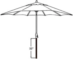 Treasure Garden 32" Bottom Umbrella Pole Replacements