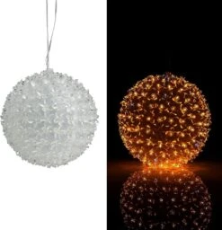 8" Twinkling LED Sphere Christmas Ornament With 9 Light Functions -Courtyard Home Furnishings Store 988825