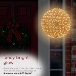 8" Twinkling LED Sphere Christmas Ornament With 9 Light Functions -Courtyard Home Furnishings Store 988825 4
