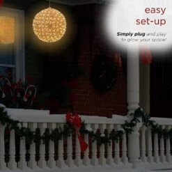 8" Twinkling LED Sphere Christmas Ornament With 9 Light Functions -Courtyard Home Furnishings Store 988825 5