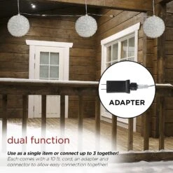 8" Twinkling LED Sphere Christmas Ornament With 9 Light Functions -Courtyard Home Furnishings Store 988825 6