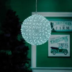 8" Twinkling LED Sphere Christmas Ornament With 9 Light Functions -Courtyard Home Furnishings Store 988826