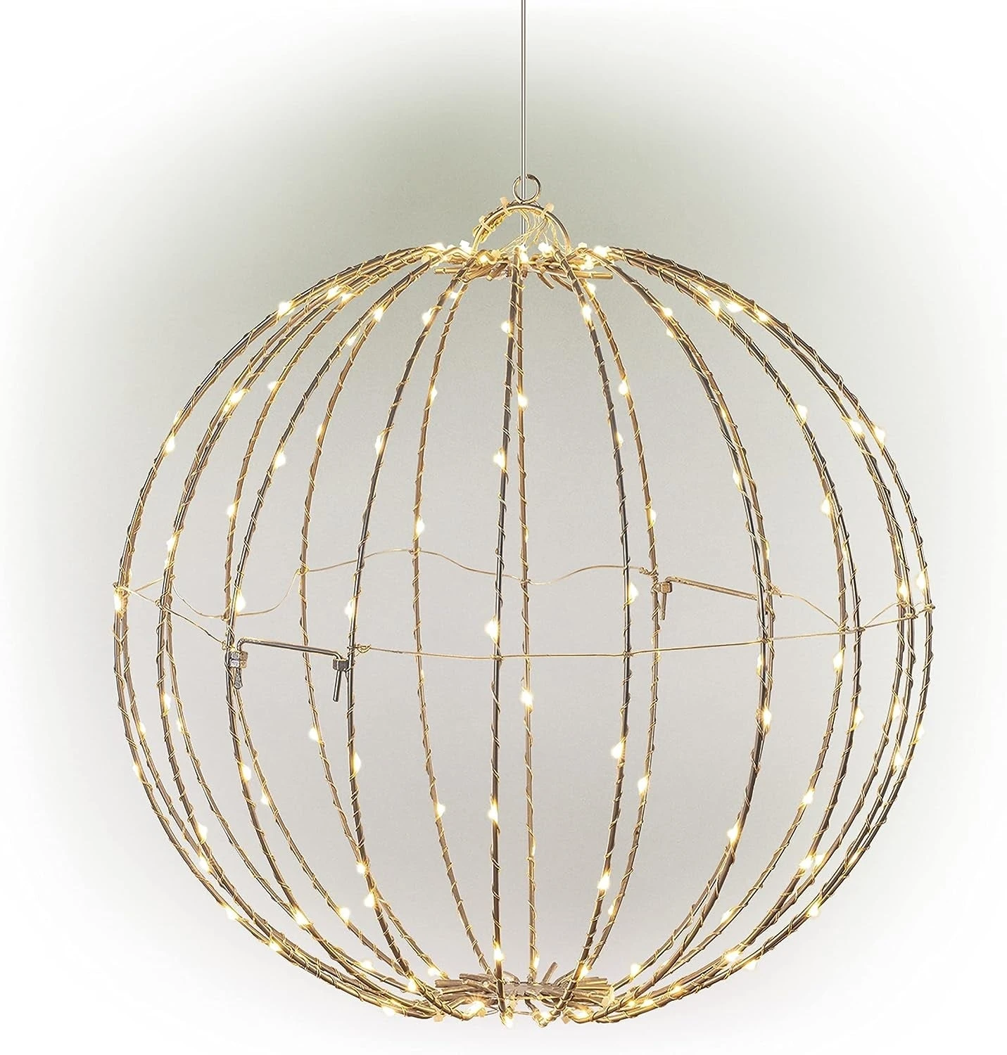 8" Foldable Metal LED Sphere Hanging Ornament (3-Pack) 11 8" Foldable Metal LED Sphere Hanging Ornament (3-Pack) - Image 11