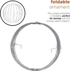 8" Foldable Metal LED Sphere Hanging Ornament (3-Pack) 26 8" Foldable Metal LED Sphere Hanging Ornament (3-Pack) -Courtyard Home Furnishings Store 988833 7