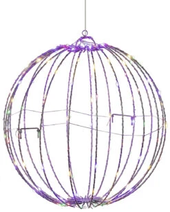 8" Foldable Metal LED Sphere Hanging Ornament (3-Pack) 29 8" Foldable Metal LED Sphere Hanging Ornament (3-Pack) -Courtyard Home Furnishings Store 988838 2