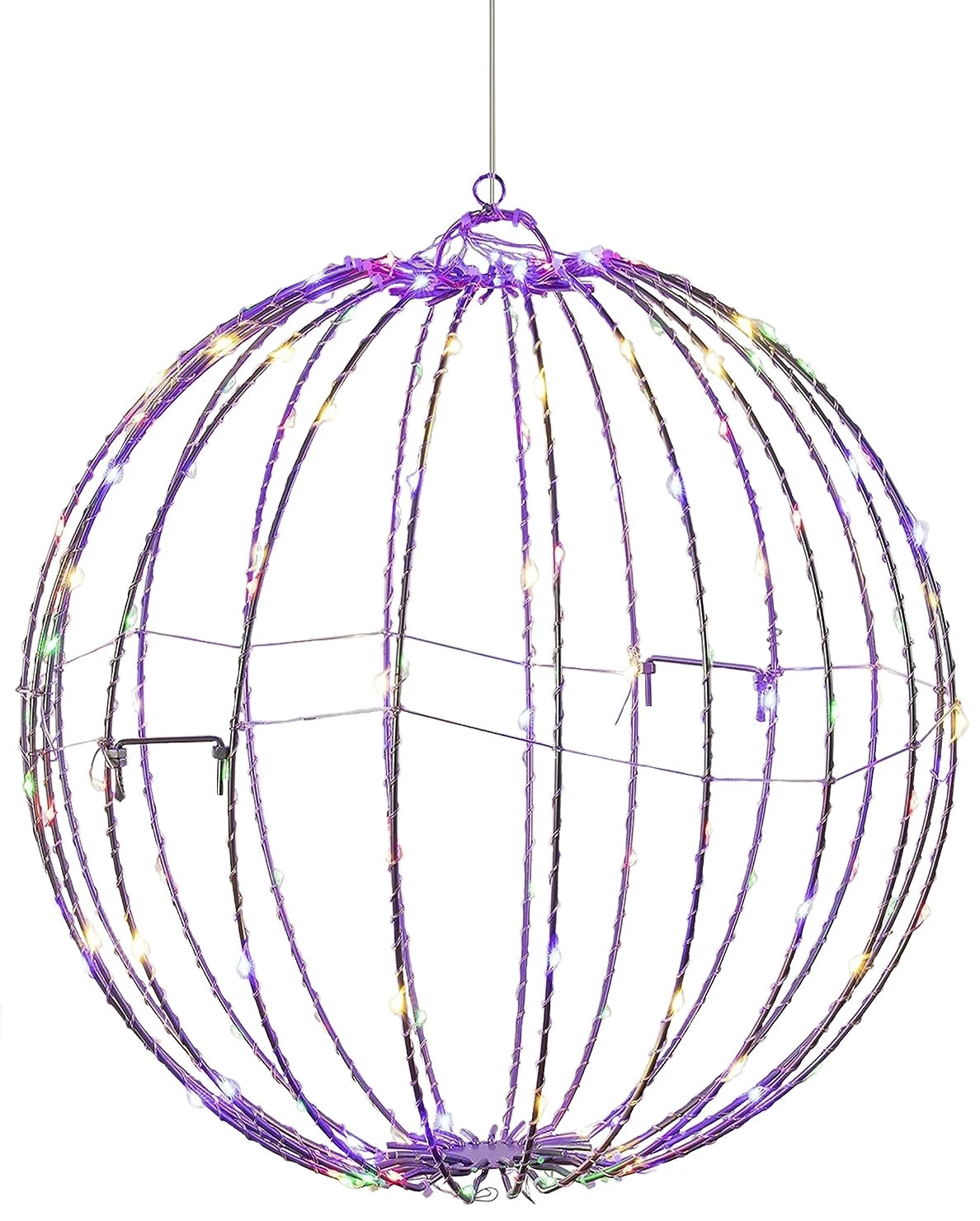 8" Foldable Metal LED Sphere Hanging Ornament (3-Pack) 12 8" Foldable Metal LED Sphere Hanging Ornament (3-Pack) - Image 12