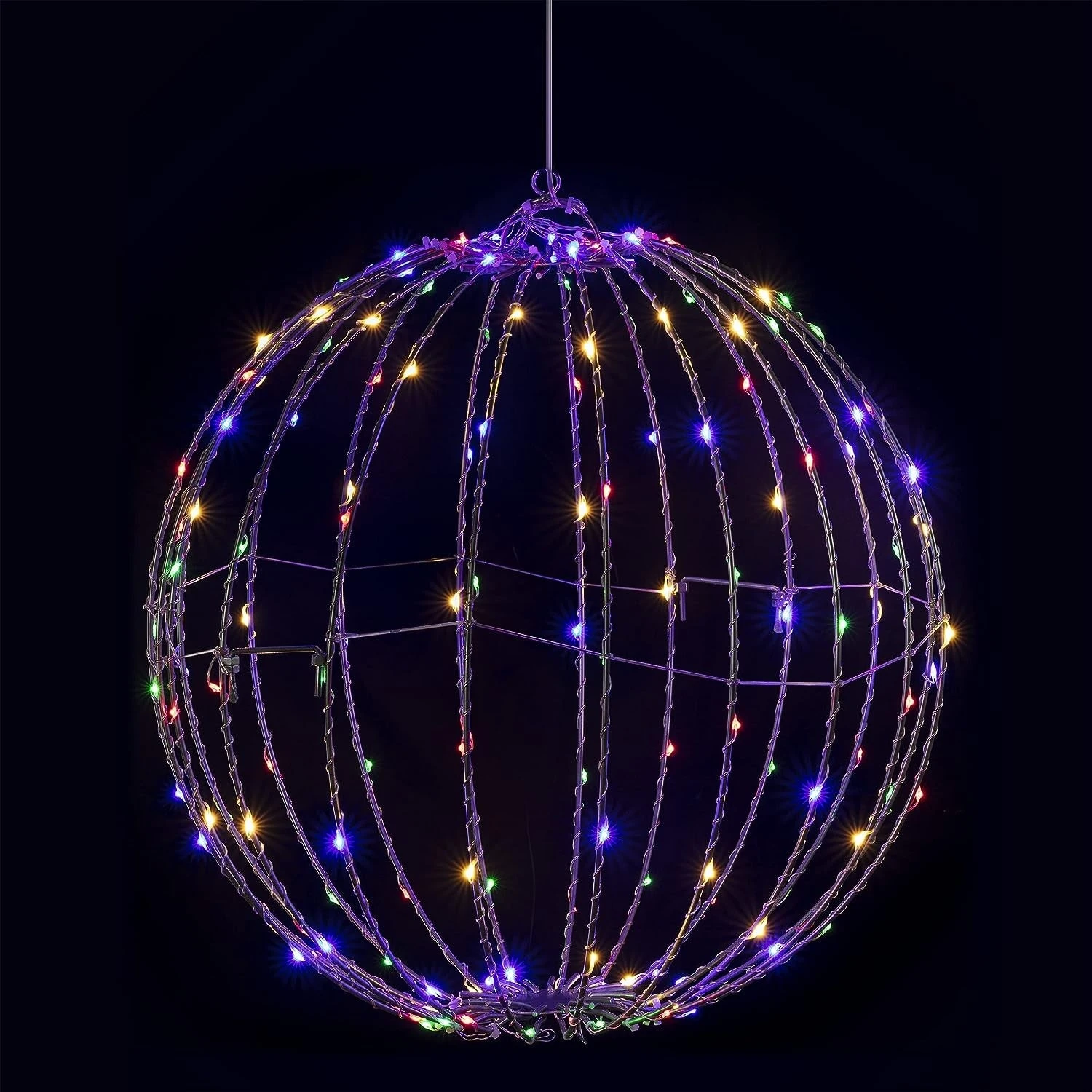 8" Foldable Metal LED Sphere Hanging Ornament (3-Pack) 17 8" Foldable Metal LED Sphere Hanging Ornament (3-Pack) - Image 17