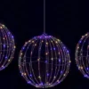8" Foldable Metal LED Sphere Hanging Ornament (3-Pack)