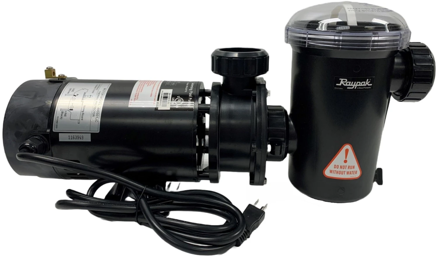 Raypak 3/4 HP Above Ground Pool Constant Speed Pump 110/115V With Twist Lock Cord 4 Raypak 3/4 HP Above Ground Pool Constant Speed Pump 110/115V With Twist Lock Cord - Image 4