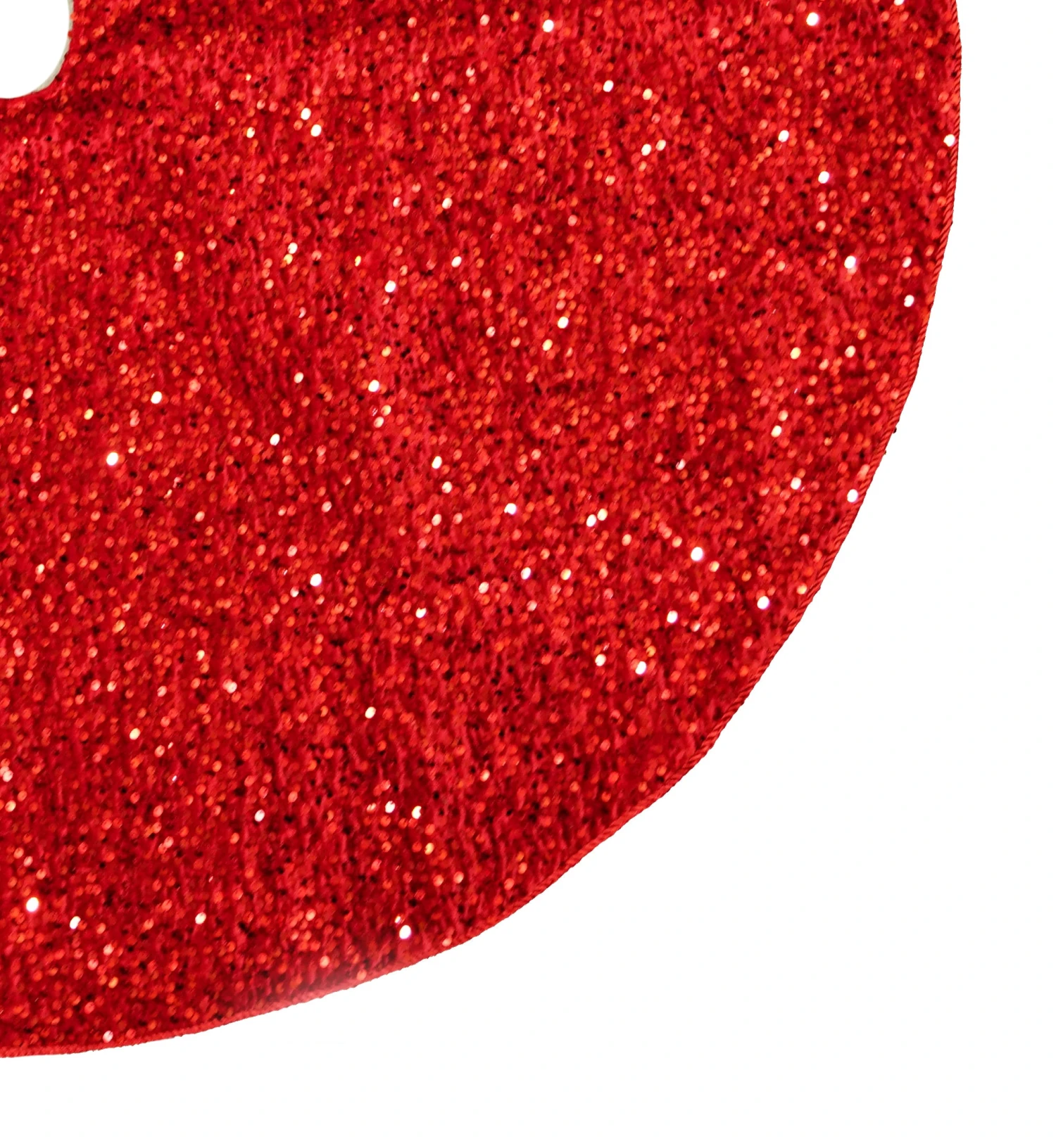 48" Red Sequin Christmas Tree Skirt 2 48" Red Sequin Christmas Tree Skirt - Image 2