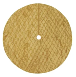 48" Gold And Glitter Criss-Cross Silk Tree Skirt