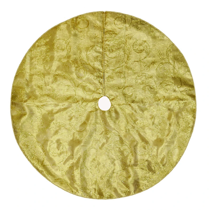 48" Gold Filigree Christmas Tree Skirt 2 48" Gold Filigree Christmas Tree Skirt - Image 2