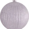 200MM Silver Glitter Shatterproof Ripple Ball Ornament