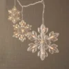 Set Of 5 Lighted Frosted Snowflake Lights